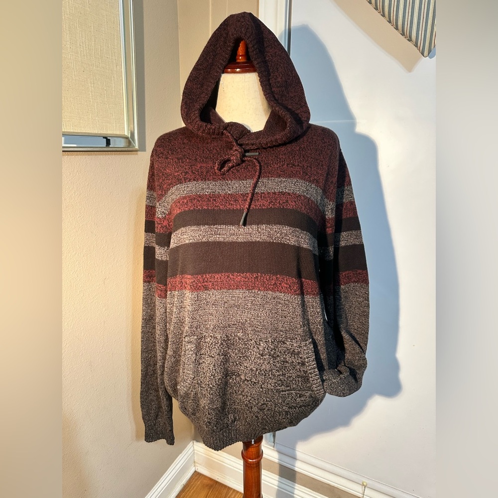 Urban Pipeline Sz XL pullover hoodie sweater kangaroo pouch burgundy/grey/black